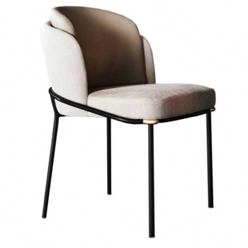 beige fabric upholstered restaurant chairs with metal legs