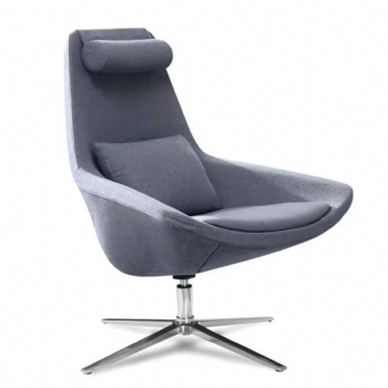 grey velvet fabric upholstered high back rest chair for hotel office and home