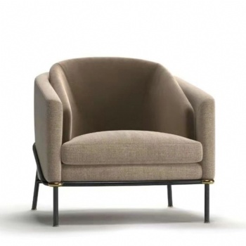contemporary grey color linen fabric covered sofa chair design