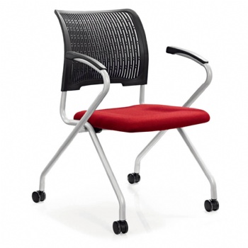  modern plastic frame with cushion seat training chairs with tablet and wheels optional	