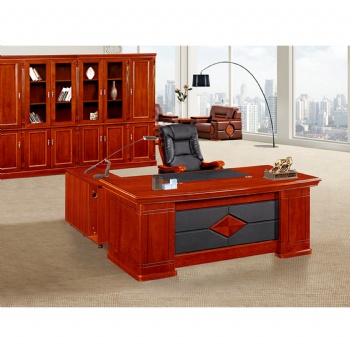  classic veneer finish office desk with background filing cabinet on sale	