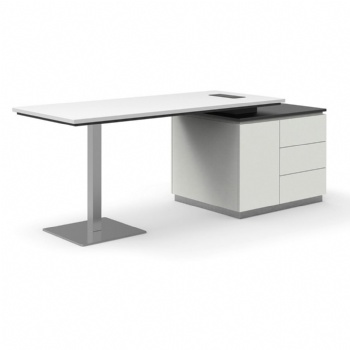 modern office desk white color pedestal and chair for sale