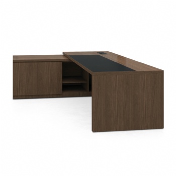 walnut executive office desk corner staples
