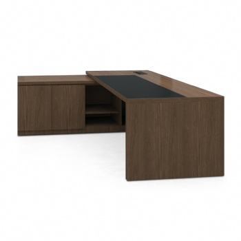 walnut executive office desk corner staples