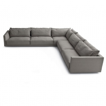 grey sectional l corner u shaped velvet sofa couch with chaise for sale