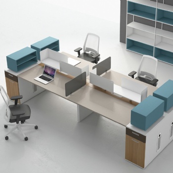 4 seats workstation partition with storage for office