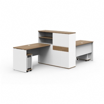 office workstation desk with filing cabinet side storage